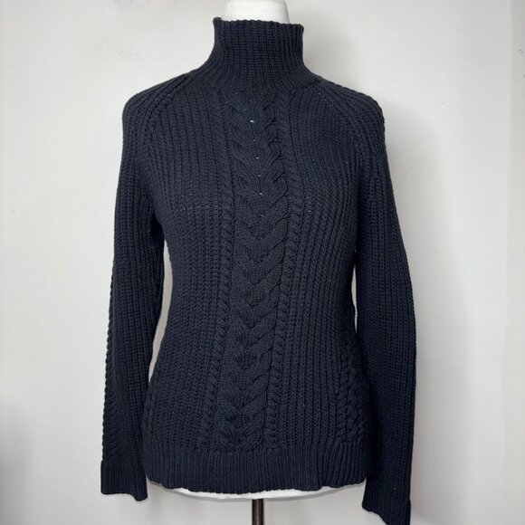 Lululemon Bring The Cozy Chunky Cable Knit Pullover Black Sweater Size 2 - Picture 1 of 11